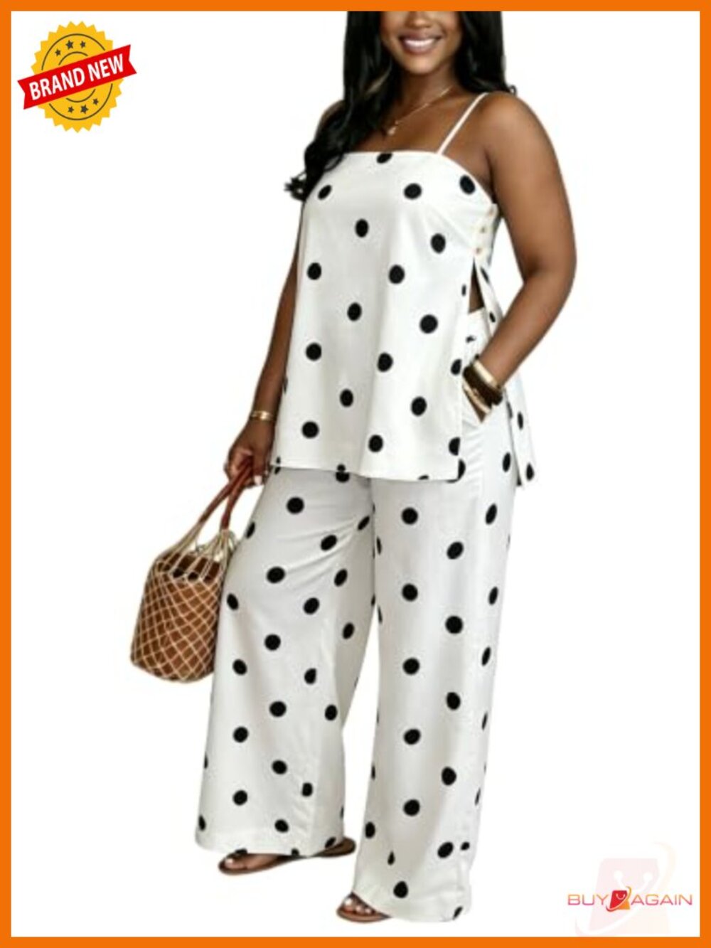 Womens 2 Piece Wide Leg Pant Set Sleeveless Top Summer Vacation Outfit